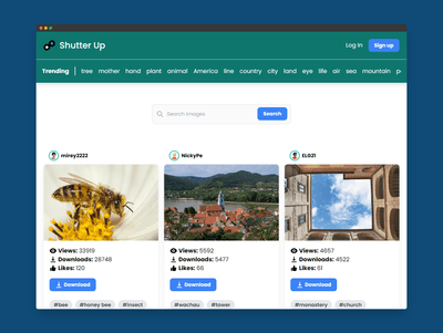 React Tailwind Pixabay gallery